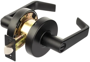 Augusta Privacy Lever Set, ADA, Grade 2, Flat Black ADA Compliant Privacy Door Lever Lockset For Bathroom Use, Grade 2 Heavy Duty Construction, Model AUG-20-US19 Augusta Privacy Lever Set, ADA, Grade 2, Flat Black ADA Compliant Privacy Door Lever Lockset For Bathroom Use, Grade 2 Heavy Duty Construction, Model AUG-20-US19
