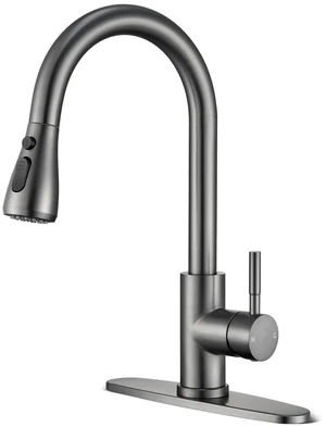 Grey Kitchen Faucets with Pull Down Sprayer High Arc Single Handle Stainless Steel Kitchen Sink Faucet, Single hole or 3 Hole, for Farmhouse RV Laundry Bar Camper Grey Kitchen Faucets with Pull Down Sprayer High Arc Single Handle Stainless Steel Kitchen Sink Faucet, Single hole or 3 Hole, for Farmhouse RV Laundry Bar Camper