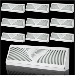 10PK 15 inch Baseboard Register Vent for 15"Duct,Baseboard Diffusers Vent Steel Baseboard Diffuser,3 Way Maximum Air Flow,Smooth Adjust Lever,Wall Corner Base-Board Air Covers,15"Wx4.5"H x 2.75"Deep 10PK 15 inch Baseboard Register Vent for 15"Duct,Baseboard Diffusers Vent Steel Baseboard Diffuser,3 Way Maximum Air Flow,Smooth Adjust Lever,Wall Corner Base-Board Air Covers,15"Wx4.5"H x 2.75"Deep