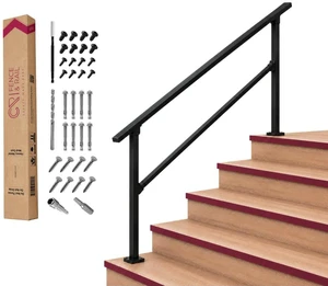 Fence & Rail Hand Rails for Outdoor Steps, 5 Step Handrail & Indoor Stair Railing Kit, Railings for Outdoor Steps and Hand Rails for Seniors for Porch Railing & Deck Hand Rail, 4 to 5 Steps Fence & Rail Hand Rails for Outdoor Steps, 5 Step Handrail & Indoor Stair Railing Kit, Railings for Outdoor Steps and Hand Rails for Seniors for Porch Railing & Deck Hand Rail, 4 to 5 Steps