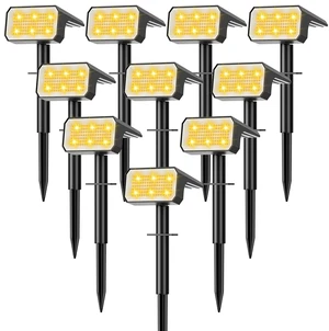 Solar Spot Lights Outdoor Waterproof, 10 Pack, 118 LED Warm White IP67, 4 Modes Auto On/Off, Solar Powered Spotlights for Yard Garden Landscape Pathway Walkway Tree Patio Driveway Solar Spot Lights Outdoor Waterproof, 10 Pack, 118 LED Warm White IP67, 4 Modes Auto On/Off, Solar Powered Spotlights for Yard Garden Landscape Pathway Walkway Tree Patio Driveway