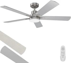 Ceiling Fan With Light 52-Inch, Remote Control Reversible DC Motors, 3CCT Dimmable Timer Noiseless, Nickel Ceiling Fan for Bedroom Living Room, Indoor&Outdoor ETL Listed Ceiling Fan With Light 52-Inch, Remote Control Reversible DC Motors, 3CCT Dimmable Timer Noiseless, Nickel Ceiling Fan for Bedroom Living Room, Indoor&Outdoor ETL Listed
