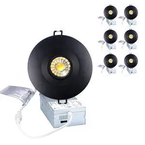 4 Inch LED Recessed Lights 6 Pack, Adjustable Gimbal Downlight,Black Anti-dazzle,8W 851LM,Premium Canless Spotlight,5CCT 2700K-5000K,5-100% Dimmable,30°Tilt,Die-cast Aluminum,Baffle,ETL,IC Rated 4 Inch LED Recessed Lights 6 Pack, Adjustable Gimbal Downlight,Black Anti-dazzle,8W 851LM,Premium Canless Spotlight,5CCT 2700K-5000K,5-100% Dimmable,30°Tilt,Die-cast Aluminum,Baffle,ETL,IC Rated