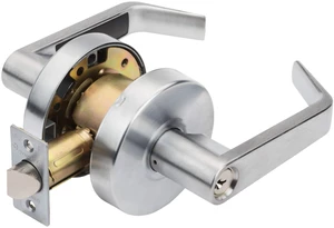 Augusta Storeroom Lever Lockset, ADA, Grade 2, Satin Chrome ADA Compliant Storeroom Door Lever Lockset For Storage Room Or Commercial Facility, Grade 2 Heavy Duty Construction Augusta Storeroom Lever Lockset, ADA, Grade 2, Satin Chrome ADA Compliant Storeroom Door Lever Lockset For Storage Room Or Commercial Facility, Grade 2 Heavy Duty Construction