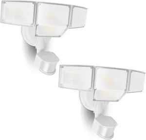 80W 9000LM LED Security Lights Motion Sensor Outdoor Lights, 4 Head LED Flood Lights Outdoor 5000K Daylight, IP65 Waterproof, Motion Detected Lights for Outside, Garage, Yard (White) - 2 Pack 80W 9000LM LED Security Lights Motion Sensor Outdoor Lights, 4 Head LED Flood Lights Outdoor 5000K Daylight, IP65 Waterproof, Motion Detected Lights for Outside, Garage, Yard (White) - 2 Pack