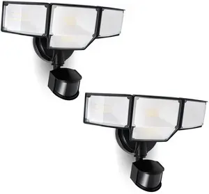 80W 9000LM LED Security Lights Motion Sensor Outdoor Lights, 4 Head LED Flood Lights Outdoor 5000K Daylight, IP65 Waterproof, Motion Detected Lights for Outside, Garage, Yard (Black) - 2 Pack 80W 9000LM LED Security Lights Motion Sensor Outdoor Lights, 4 Head LED Flood Lights Outdoor 5000K Daylight, IP65 Waterproof, Motion Detected Lights for Outside, Garage, Yard (Black) - 2 Pack