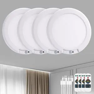 Rechargeable Motion Sensor Ceiling Light with Remote Battery Operated 4 Pack Magnetic Wireless Stick On Light No Wiring Renter Friendly for Closet Bedroom Hallway lámparas recargables para techo Rechargeable Motion Sensor Ceiling Light with Remote Battery Operated 4 Pack Magnetic Wireless Stick On Light No Wiring Renter Friendly for Closet Bedroom Hallway lámparas recargables para techo