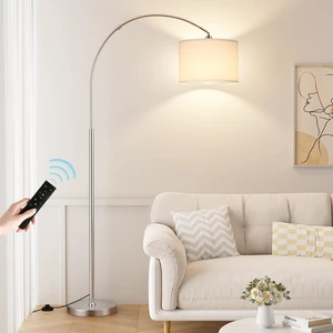 Dimmable Arc Floor Lamp with Remote, Color Temp Adjustable, Silver Rotating Head, Foot Switch & Remote, Arched Floor Lamp for Living Room Bedroom Office, Over Couch Arched Light,White & Silver Dimmable Arc Floor Lamp with Remote, Color Temp Adjustable, Silver Rotating Head, Foot Switch & Remote, Arched Floor Lamp for Living Room Bedroom Office, Over Couch Arched Light,White & Silver