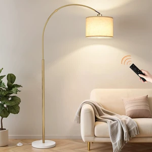 Dimmable Arc Floor Lamp with Remote, Color Temp Adjustable, Marble Rotating Head, Foot Switch & Remote, Arched Floor Lamp for Living Room Bedroom, Over Couch Arched Light, Gold & Marble Base Dimmable Arc Floor Lamp with Remote, Color Temp Adjustable, Marble Rotating Head, Foot Switch & Remote, Arched Floor Lamp for Living Room Bedroom, Over Couch Arched Light, Gold & Marble Base