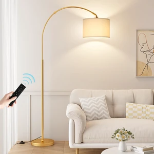 Dimmable Arc Floor Lamp with Remote, Color Temp Adjustable, Gold Rotating Head, Foot Switch & Remote, Arched Floor Lamp for Living Room Bedroom Office, Over Couch Arched Light, Beige & Gold Dimmable Arc Floor Lamp with Remote, Color Temp Adjustable, Gold Rotating Head, Foot Switch & Remote, Arched Floor Lamp for Living Room Bedroom Office, Over Couch Arched Light, Beige & Gold