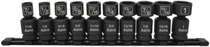Astro Pneumatic Tool 78240 10Piece 1/2" Drive Nano Pinless Universal Impact Sockets - SAE Astro Pneumatic Tool 78240 10Piece 1/2" Drive Nano Pinless Universal Impact Sockets - SAE
