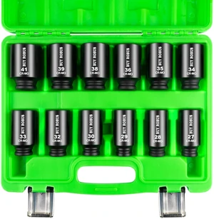 1/2 Inch Drive Deep Impact Socket Set,12 PCS Extended Socket Set, 6-Point Metric, Cr-Mo Steel 1/2 Inch Drive Deep Impact Socket Set,12 PCS Extended Socket Set, 6-Point Metric, Cr-Mo Steel