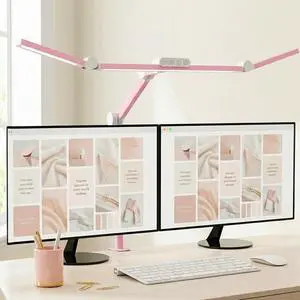 Architect Desk Lamp for Home Office, Pink Desk Lamp with Clamp for Working, 24W Bright Rotatable Led Table Light Stepless Dimming Tempering Wide Computer Light for Crafting Puzzle Hobby Architect Desk Lamp for Home Office, Pink Desk Lamp with Clamp for Working, 24W Bright Rotatable Led Table Light Stepless Dimming Tempering Wide Computer Light for Crafting Puzzle Hobby