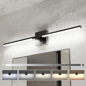 32" Modern Black Bathroom Vanity Lights, Built-in Dimmer, 5CCT 360° Rotatable Light Bar, Dimmable, Hardwired Installation, CRI 85+, Moisture-Proof, Anti-Rust, 120V 18W 1450LM, ETL & FCC 32" Modern Black Bathroom Vanity Lights, Built-in Dimmer, 5CCT 360° Rotatable Light Bar, Dimmable, Hardwired Installation, CRI 85+, Moisture-Proof, Anti-Rust, 120V 18W 1450LM, ETL & FCC