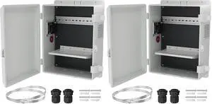 White Outdoor Electrical Box Waterproof Nema Enclosure 16x11x6 Plastic WiFi Box with Fan Vented Dust Screen (Pack of 2) White Outdoor Electrical Box Waterproof Nema Enclosure 16x11x6 Plastic WiFi Box with Fan Vented Dust Screen (Pack of 2)