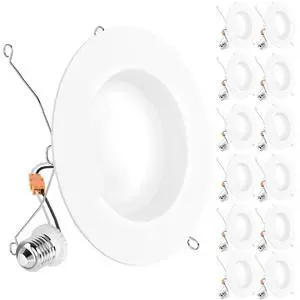 12 Pack 6 Inch Retrofit LED Recessed Lighting Can Downlight, 13W=75W 965LM, 5000K Daylight, Smooth Trim, Dimmable LED Recessed Downlight, for Kitchen, Living Room, Retrofit Ceiling Cans 12 Pack 6 Inch Retrofit LED Recessed Lighting Can Downlight, 13W=75W 965LM, 5000K Daylight, Smooth Trim, Dimmable LED Recessed Downlight, for Kitchen, Living Room, Retrofit Ceiling Cans