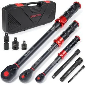 9PCS Torque Wrench Set 1/4" 3/8" 1/2" Drive 20240 in.lb 550&10170 ft.lb Click Torque Wrench 72-Tooth Dual-Range ±3% Precision Adjustable Torque Wrenches for Bike, Moto, Car Repair and Maint 9PCS Torque Wrench Set 1/4" 3/8" 1/2" Drive 20240 in.lb 550&10170 ft.lb Click Torque Wrench 72-Tooth Dual-Range ±3% Precision Adjustable Torque Wrenches for Bike, Moto, Car Repair and Maint