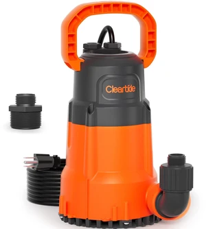 Submersible Utility Water Pump, 1/3 HP 2790 GPH Portable Sump Pump with Copper Motor, Plug and Work for Pond, Garden Watering, Pool or Hot Tub Water Transfer Submersible Utility Water Pump, 1/3 HP 2790 GPH Portable Sump Pump with Copper Motor, Plug and Work for Pond, Garden Watering, Pool or Hot Tub Water Transfer