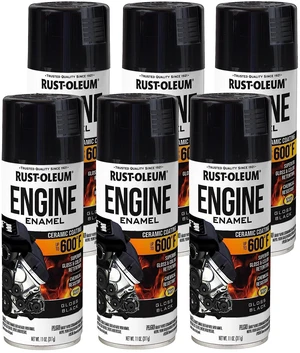 Automotive Engine Enamel Spray Paint, Gloss Black Heat Resistant Up to 600 F | Gas & Oil Resistant | Stops Rust Formula | Any-Angle Spray | Durable Automotive Finish | 6 Pack Automotive Engine Enamel Spray Paint, Gloss Black Heat Resistant Up to 600 F | Gas & Oil Resistant | Stops Rust Formula | Any-Angle Spray | Durable Automotive Finish | 6 Pack
