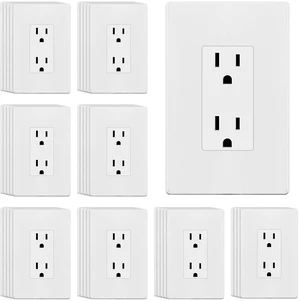 40 Pack Decorator Outlet 15A Receptacle with Screwless Wall Plate Self-Grounding, UL Listed, Standard Residential Electrical Outlets for Home, Non-Tamper Resistant, 5-15R, 125V, Matte White 40 Pack Decorator Outlet 15A Receptacle with Screwless Wall Plate Self-Grounding, UL Listed, Standard Residential Electrical Outlets for Home, Non-Tamper Resistant, 5-15R, 125V, Matte White