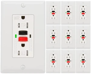 10 Pack GFCI Outlet 15 Amp, Tamper Resistant, Weather Resistant 10 Pack GFCI Outlet 15 Amp, Tamper Resistant, Weather Resistant
