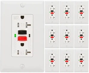 10 Pack GFCI Outlet 20 Amp, Tamper Resistant, Weather Resistant 10 Pack GFCI Outlet 20 Amp, Tamper Resistant, Weather Resistant