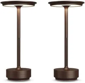 2 Pack Cordless Table Lamps Rechargeable, 5000mAh LED Table Light Portable 3 Color Stepless Dimming Battery Powered Table Lamp with Memory Function for Restaurant/Home/Outdoor.(Brown) 2 Pack Cordless Table Lamps Rechargeable, 5000mAh LED Table Light Portable 3 Color Stepless Dimming Battery Powered Table Lamp with Memory Function for Restaurant/Home/Outdoor.(Brown)