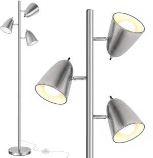 Tree Floor Lamp with 3 Light Bulbs, Standing Tall Pole Lamps for Living Room Bedroom Office, Reading Stand up Lamps with 3 Adjustable Arms,Brushed Nickel Tree Floor Lamp with 3 Light Bulbs, Standing Tall Pole Lamps for Living Room Bedroom Office, Reading Stand up Lamps with 3 Adjustable Arms,Brushed Nickel