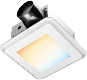 Bathroom Exhaust Fan with Light, 110 CFM, 1.0 Sones, 5CCT, 1000LM Easy Install, Ceiling Opening 9.4'' x 9.4'', Ceiling Mount Shower Bathroom Fan, Household Ventilation Fan, ETL & FCC Bathroom Exhaust Fan with Light, 110 CFM, 1.0 Sones, 5CCT, 1000LM Easy Install, Ceiling Opening 9.4'' x 9.4'', Ceiling Mount Shower Bathroom Fan, Household Ventilation Fan, ETL & FCC