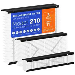 3 Pack 210 Replacement Filter,MERV 11,Compatible with AprilAire 210 Whole House Air Purifiers Models,1210,1620,2210,2216,3210,4200,HVAC Furnace Filter Replacement,20x25x4 Air Filter 3 Pack 210 Replacement Filter,MERV 11,Compatible with AprilAire 210 Whole House Air Purifiers Models,1210,1620,2210,2216,3210,4200,HVAC Furnace Filter Replacement,20x25x4 Air Filter