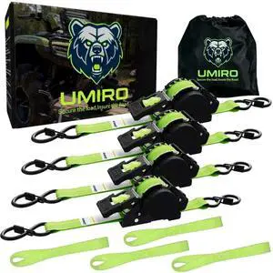 Retractable Ratchet Straps 1 Inch x 12 Feet Heavy Duty Tie Downs,1760lb Break Strength,Self Retracting for Truck,Cargo,Trailer,Motorcycle,ATV,UTV (Fluorescent Green, 4pack) Retractable Ratchet Straps 1 Inch x 12 Feet Heavy Duty Tie Downs,1760lb Break Strength,Self Retracting for Truck,Cargo,Trailer,Motorcycle,ATV,UTV (Fluorescent Green, 4pack)