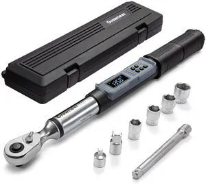 Digital Torque Wrench, 5-99.6 Ft-lbs/6.8-135 Nm, 3/8'' Drive Rachet Torque Wrench with Buzzer & Colorful LED Indicator, Electronic Torque Wrench Set for Bike Motorcycle Car Tire Auto Repair Digital Torque Wrench, 5-99.6 Ft-lbs/6.8-135 Nm, 3/8'' Drive Rachet Torque Wrench with Buzzer & Colorful LED Indicator, Electronic Torque Wrench Set for Bike Motorcycle Car Tire Auto Repair