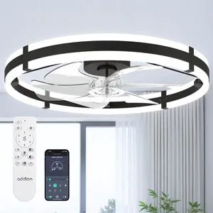 24" Low Profile Fandelier Ceiling Fans with Lights and Remote, Black Wider Airflow, 3000-6000K Dimmable LED, 6 Speeds, Reversible DC Motor, Remote and App Control, Memory Function, Timer, Quiet 24" Low Profile Fandelier Ceiling Fans with Lights and Remote, Black Wider Airflow, 3000-6000K Dimmable LED, 6 Speeds, Reversible DC Motor, Remote and App Control, Memory Function, Timer, Quiet
