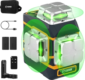 Laser Level 3x360° Self Leveling for Construction & Picture Hanging 3D High Brightness Green Lazer Leveler Tool, 2 Rechargeable Batteries, Remote Control, Magnetic Bracket for DIY&Home Projects Laser Level 3x360° Self Leveling for Construction & Picture Hanging 3D High Brightness Green Lazer Leveler Tool, 2 Rechargeable Batteries, Remote Control, Magnetic Bracket for DIY&Home Projects