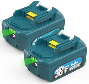 6.0Ah 18V Battery Replacement for Makita 18V Lithium Battery Compatible with Makita 18v Tools BL1860B BL1815 1830B 1840B 1850B Fit with Original makita 18V Battery Chargers (2 Pack) 6.0Ah 18V Battery Replacement for Makita 18V Lithium Battery Compatible with Makita 18v Tools BL1860B BL1815 1830B 1840B 1850B Fit with Original makita 18V Battery Chargers (2 Pack)