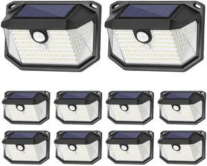 Solar Outdoor Lights, 10-Pack Super Bright 178 LEDs Motion Sensor Wall Light with 270° Wide Angle & 3 Modes, Waterproof Solar Powered Security Light for Patio Garden Garage Front Door Solar Outdoor Lights, 10-Pack Super Bright 178 LEDs Motion Sensor Wall Light with 270° Wide Angle & 3 Modes, Waterproof Solar Powered Security Light for Patio Garden Garage Front Door