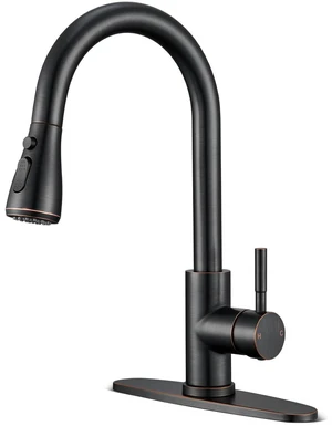 Oil Rubbed Bronze Kitchen Faucets with Pull Down Sprayer, High Arc Single Handle Stainless Steel Kitchen Sink Faucet for 1 or 3 Hole, Ideal for Farmhouse RV Laundry Bar Camper & Commercial Oil Rubbed Bronze Kitchen Faucets with Pull Down Sprayer, High Arc Single Handle Stainless Steel Kitchen Sink Faucet for 1 or 3 Hole, Ideal for Farmhouse RV Laundry Bar Camper & Commercial