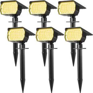 Solar Spot Light Outdoor Landscape Spotlights 6 Pack Warm White 46LED, 3 Mode, Auto On/Off Landscape Spotlights Solar Powered Flood Lights for Outside Pathway Yard Garden House Walkway Tree Solar Spot Light Outdoor Landscape Spotlights 6 Pack Warm White 46LED, 3 Mode, Auto On/Off Landscape Spotlights Solar Powered Flood Lights for Outside Pathway Yard Garden House Walkway Tree
