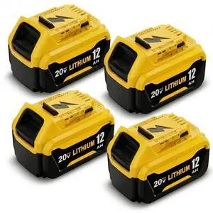 4Pack Upgrade 12000mAh Battery Replacement for Dewalt 20V 12.0A Max Battery DCB200 DCB201 DCB203 DCB204 DCB206 DCB207 DCB181 DCB180 Compatible with Dewalt 20 Volt Series Tools(Yellow) 4Pack Upgrade 12000mAh Battery Replacement for Dewalt 20V 12.0A Max Battery DCB200 DCB201 DCB203 DCB204 DCB206 DCB207 DCB181 DCB180 Compatible with Dewalt 20 Volt Series Tools(Yellow)