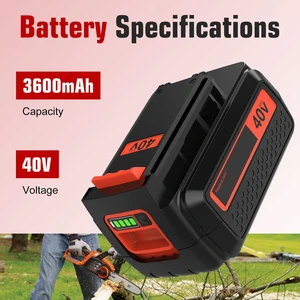 40 Volt MAX 3600mAh Replacement for Black and Decker 40V Battery LBX2040 BX2040 LBXR36 LBXR2036 LST540 LCS1240 LBX1540 LST136W 40V Cordless Power Tools 40 Volt MAX 3600mAh Replacement for Black and Decker 40V Battery LBX2040 BX2040 LBXR36 LBXR2036 LST540 LCS1240 LBX1540 LST136W 40V Cordless Power Tools