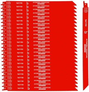 25 Pack 12 Inch 14/18 Tpi Reciprocating Saw Blades for Metal Cutting for Automobile Dismantling, Bi-Metal Sawzall Blades, Dual Tooth Design, with 8% Cobalt, Longer Life & Faster Cutting Speed 25 Pack 12 Inch 14/18 Tpi Reciprocating Saw Blades for Metal Cutting for Automobile Dismantling, Bi-Metal Sawzall Blades, Dual Tooth Design, with 8% Cobalt, Longer Life & Faster Cutting Speed