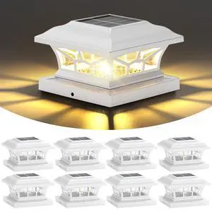 8 Pack Solar Post Cap Lights Outdoor Waterproof, Dual Light, White Fits 4x4, 5x5, 6x6 Wooden & Vinyl Posts,Warm & Cool White Light Modes, Fence Deck Post Lights,Edison-style bulb 8 Pack Solar Post Cap Lights Outdoor Waterproof, Dual Light, White Fits 4x4, 5x5, 6x6 Wooden & Vinyl Posts,Warm & Cool White Light Modes, Fence Deck Post Lights,Edison-style bulb