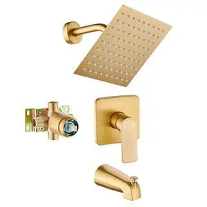 Tub Shower Faucet Set With Head & Spout Gold Tub Shower Faucet Set With Head & Spout Gold