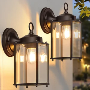 Outdoor Wall Lantern, Exterior Waterproof Wall Sconce Light Fixtures, Dark Chocolate Front Door Lighting, Anti-Rust Porch Lamp, 2 Pack Outdoor Wall Lantern, Exterior Waterproof Wall Sconce Light Fixtures, Dark Chocolate Front Door Lighting, Anti-Rust Porch Lamp, 2 Pack