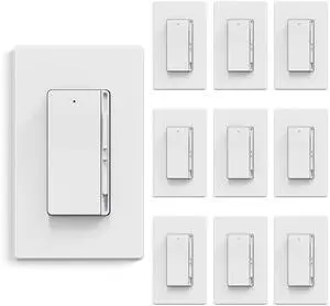 Digital Slide Dimmer Light Switch, Dimmer Switch with Decorative Frameless Design Wallplate for LED/CFL, Incandescent,Halogen Bulbs, Single Pole/3-Way, UL Listed, 10 Pack, Matte White Digital Slide Dimmer Light Switch, Dimmer Switch with Decorative Frameless Design Wallplate for LED/CFL, Incandescent,Halogen Bulbs, Single Pole/3-Way, UL Listed, 10 Pack, Matte White