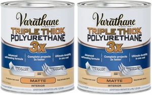 Triple Thick Polyurethane Matte Wood Finish, Quart (Pack of 2) Triple Thick Polyurethane Matte Wood Finish, Quart (Pack of 2)