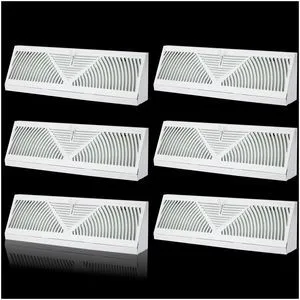 6PK 18 inch Baseboard Register Vent for 18"Duct,Baseboard Vent Cover Steel Baseboard Diffuser,3 Way Maximum Air Flow,Smooth Adjust Lever,Wall Corner Base-Board Air Covers,18"Wx4.5"H x 2.75"Deep 6PK 18 inch Baseboard Register Vent for 18"Duct,Baseboard Vent Cover Steel Baseboard Diffuser,3 Way Maximum Air Flow,Smooth Adjust Lever,Wall Corner Base-Board Air Covers,18"Wx4.5"H x 2.75"Deep
