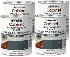 372010-4PK Transformations Basics Cabinet & Trim Paint, Quart, Dark Gray, 32 Fl Oz (Pack of 4) 372010-4PK Transformations Basics Cabinet & Trim Paint, Quart, Dark Gray, 32 Fl Oz (Pack of 4)