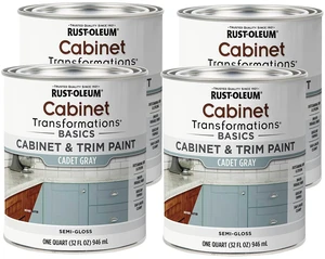 372009-4PK Transformations Basics Cabinet & Trim Paint, Quart, Cadet Gray, 0.25 Gallon (Pack of 4) 372009-4PK Transformations Basics Cabinet & Trim Paint, Quart, Cadet Gray, 0.25 Gallon (Pack of 4)