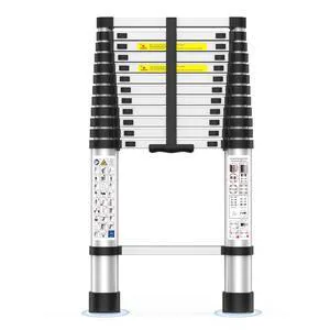 Telescoping Ladder,12.5 FT Extension Ladder, Heavy Duty 330lbs Max Capacity Multi-Purpose Collapsible Ladder for RV or Outdoor Work Black Telescoping Ladder,12.5 FT Extension Ladder, Heavy Duty 330lbs Max Capacity Multi-Purpose Collapsible Ladder for RV or Outdoor Work Black